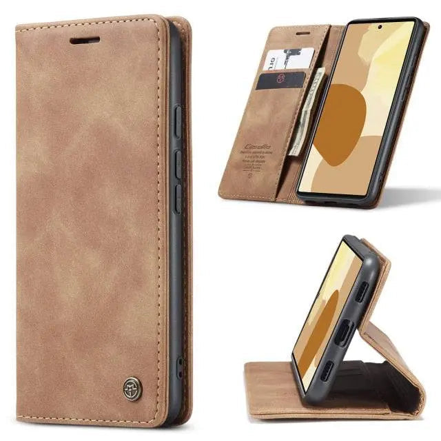 Étui portefeuille en cuir pour Google Pixel 6 Pro et 6, avec porte-cartes, anti-poussière, fermeture magnétique | Sulvida