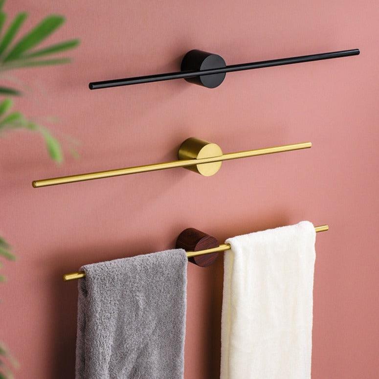 Wandmontage Handdoekrek Geborsteld Aluminium Zwart Goud Badkamer Minimalistisch Design 40 60 cm Strak | Sulvida