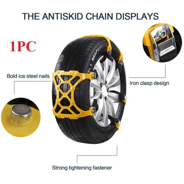 Antislipbanden voor autobanden TPU met stalen pinnen voor auto SUV off-road winter sneeuwkettingen tractie | Sulvida