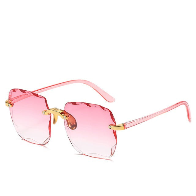 Randloze Zonnebril UV400 Dames Heren Vintage Rechthoekig Lichtgewicht 26g Ultraleicht UV-Bescherming Retro | Sulvida