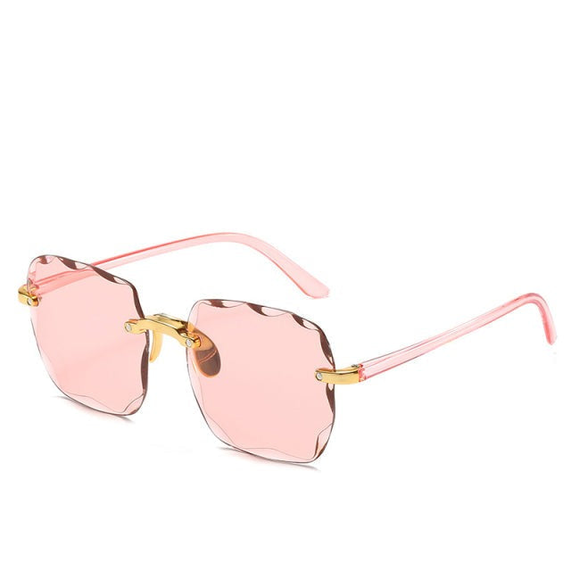 Randloze Zonnebril UV400 Dames Heren Vintage Rechthoekig Lichtgewicht 26g Ultraleicht UV-Bescherming Retro | Sulvida