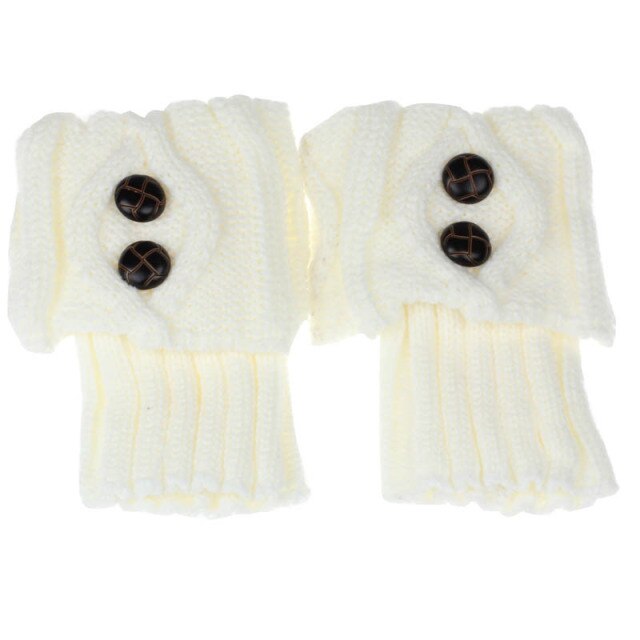 Elastische Enkelwarmers Sokken met Knoopdetail Gebreide Beenwarmers Dames Retro Wintermode Accessoire | Sulvida