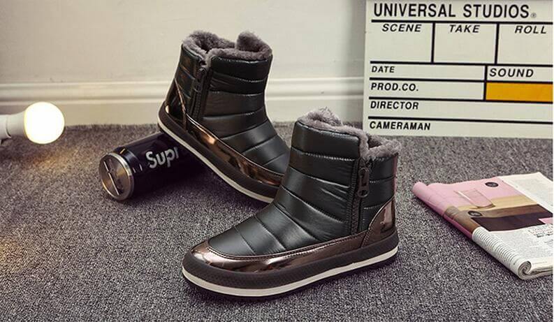 Dames winterlaarzen met warme voering ritssluiting antislip comfortabel zwart bruin voor dagelijks gebruik | Sulvida
