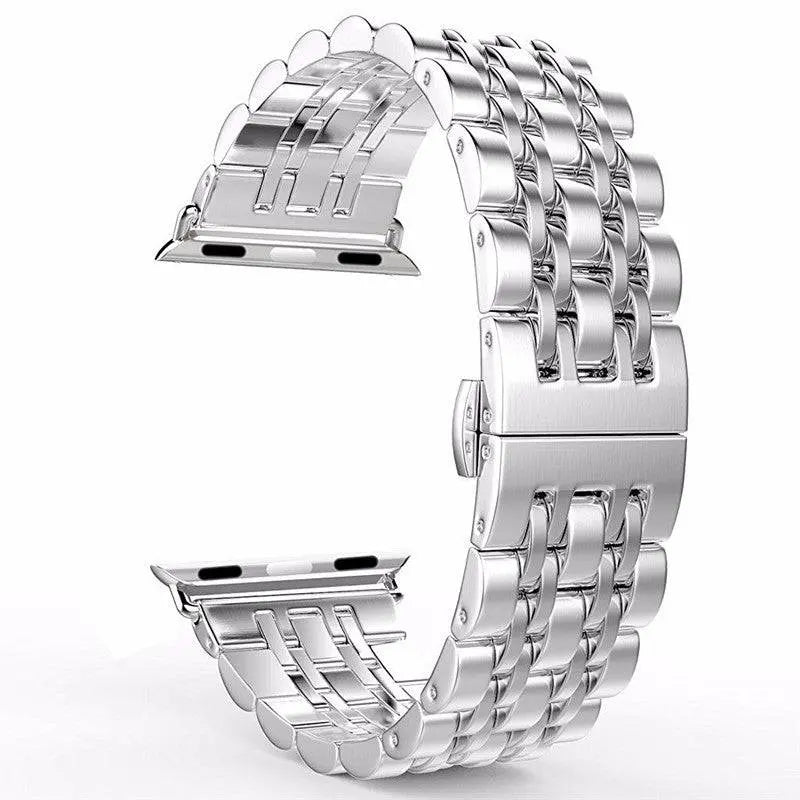 Bracelet en métal pour Apple Watch 42/44/46/49mm Series 1-12 et Ultra, maillons triples en acier | Sulvida