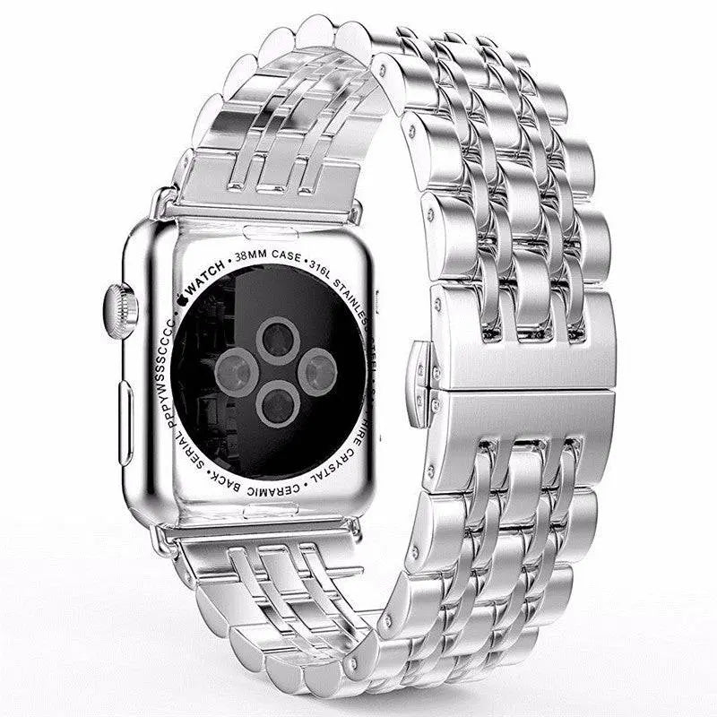 Bracelet en métal pour Apple Watch 42/44/46/49mm Series 1-12 et Ultra, maillons triples en acier | Sulvida