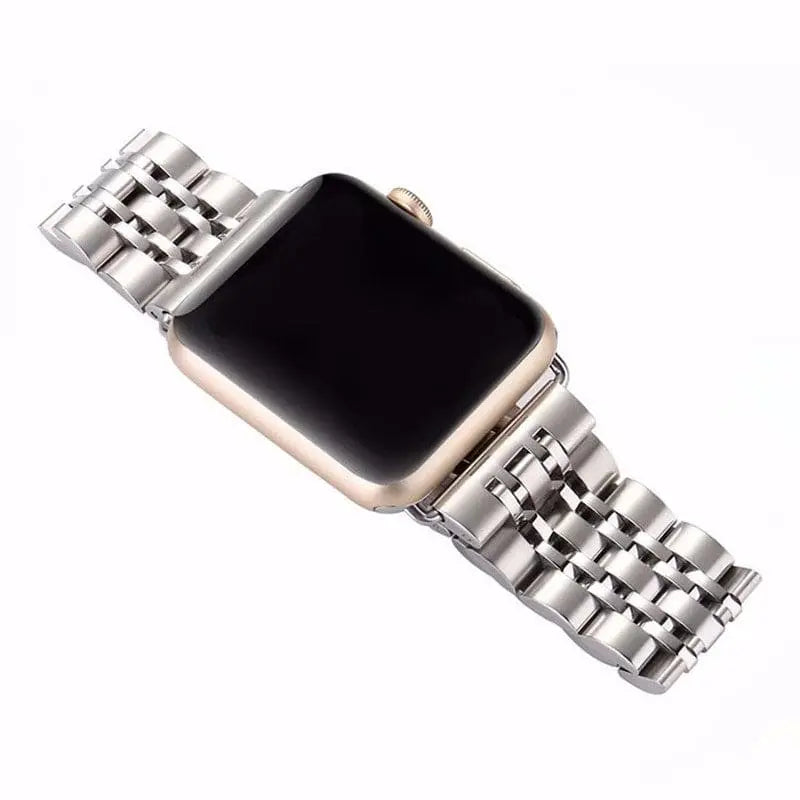 Bracelet en métal pour Apple Watch 42/44/46/49mm Series 1-12 et Ultra, maillons triples en acier | Sulvida