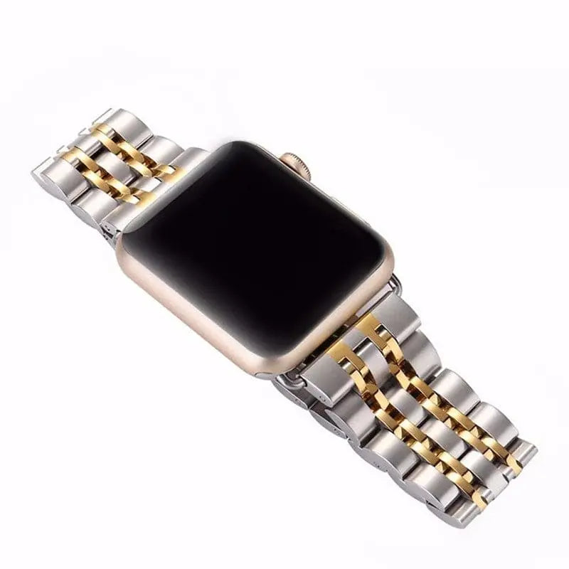 Bracelet en métal pour Apple Watch 42/44/46/49mm Series 1-12 et Ultra, maillons triples en acier | Sulvida