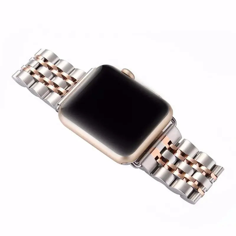 Bracelet en métal pour Apple Watch 42/44/46/49mm Series 1-12 et Ultra, maillons triples en acier | Sulvida