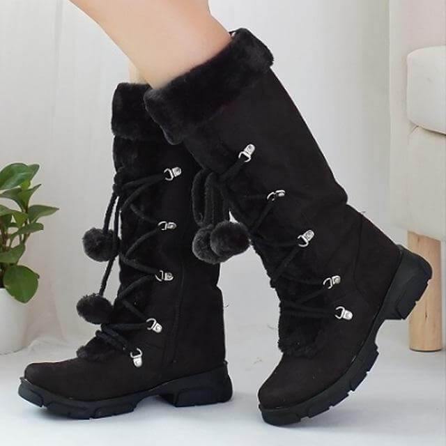 Stijlvolle Halfhoge Snowboots met Vetersluiting – Warme Waterdichte Winterlaarzen Dames Maat 36-47 Outdoor | Sulvida
