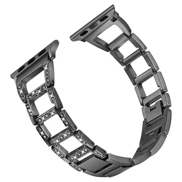 Bracelet pour montre connectée Apple Watch Series 12 42/46mm et Ultra 4 49mm, bracelet à maillons en acier inoxydable | Sulvida