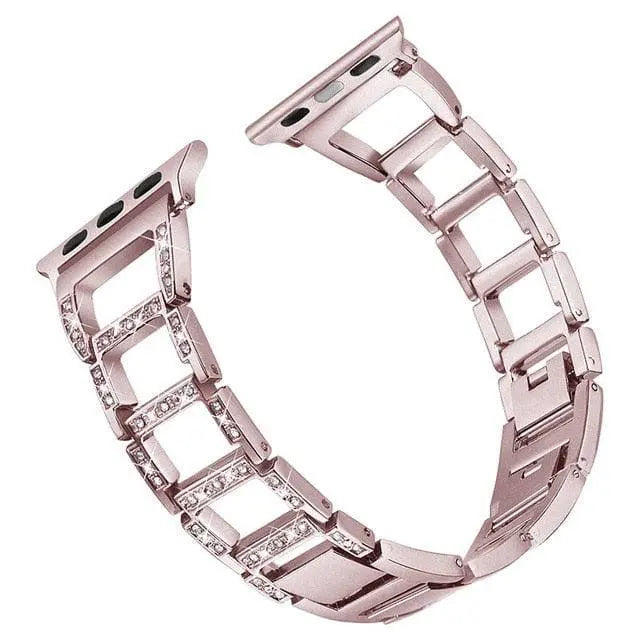 Bracelet pour montre connectée Apple Watch Series 12 42/46mm et Ultra 4 49mm, bracelet à maillons en acier inoxydable | Sulvida