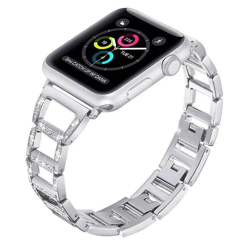 Bracelet pour montre connectée Apple Watch Series 12 42/46mm et Ultra 4 49mm, bracelet à maillons en acier inoxydable | Sulvida