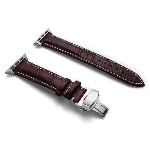 Bracelet de montre en véritable cuir de vache, compatible avec les montres connectées 42mm 44mm 45mm 46mm 49mm, réglable et universel | Sulvida