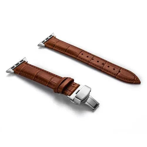 Bracelet de montre en véritable cuir de vache, compatible avec les montres connectées 42mm 44mm 45mm 46mm 49mm, réglable et universel | Sulvida