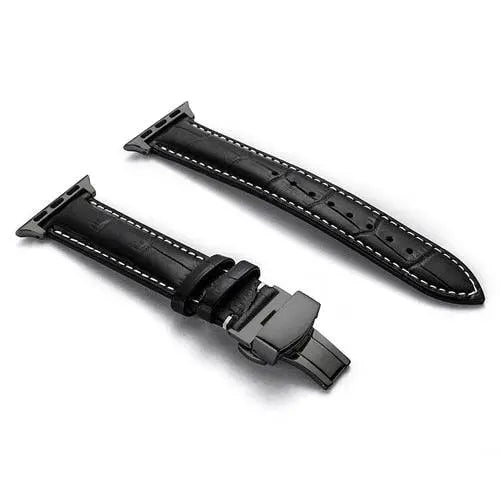 Bracelet de montre en véritable cuir de vache, compatible avec les montres connectées 42mm 44mm 45mm 46mm 49mm, réglable et universel | Sulvida