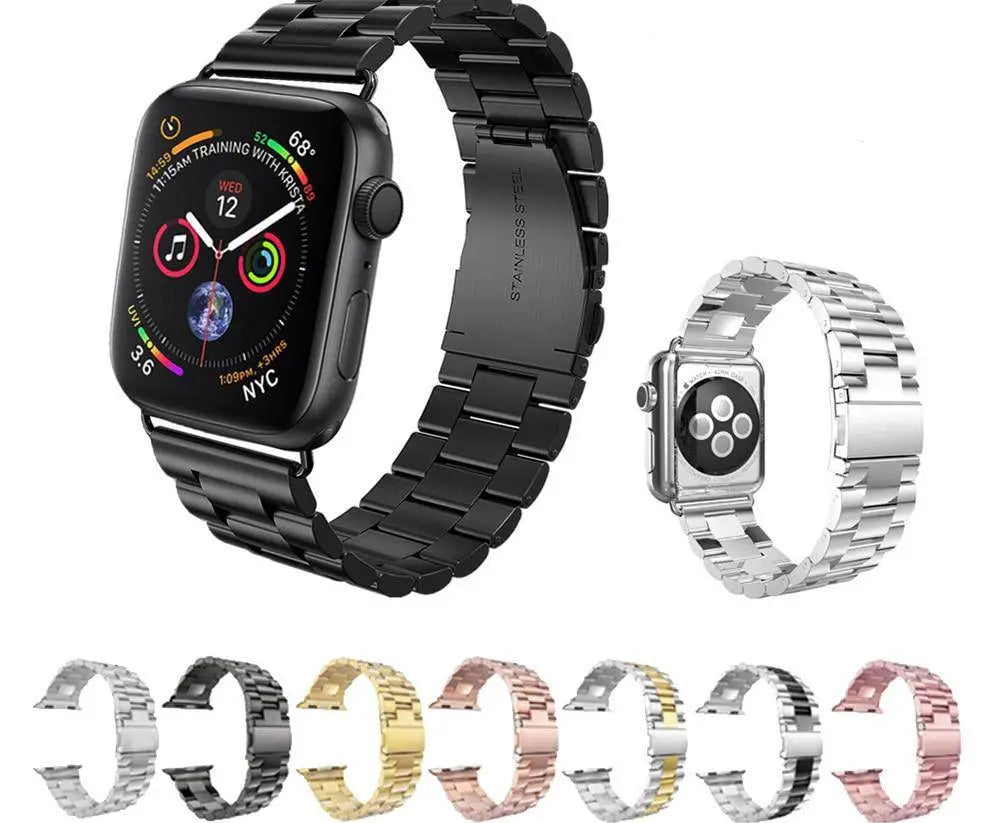 Bracelet de montre en acier inoxydable pour Apple Watch Series 12 et Ultra 4, bracelet métallique haut de gamme 42/46/49 mm | Sulvida