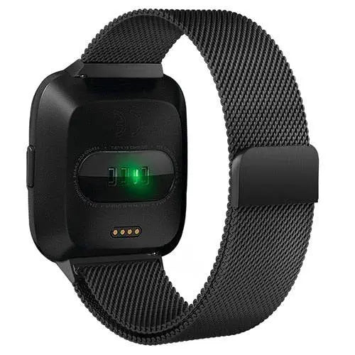 Bracelet en maille pour Fitbit Versa, en acier inoxydable, réglable, fermeture magnétique, bracelet élégant pour montre connectée | Sulvida