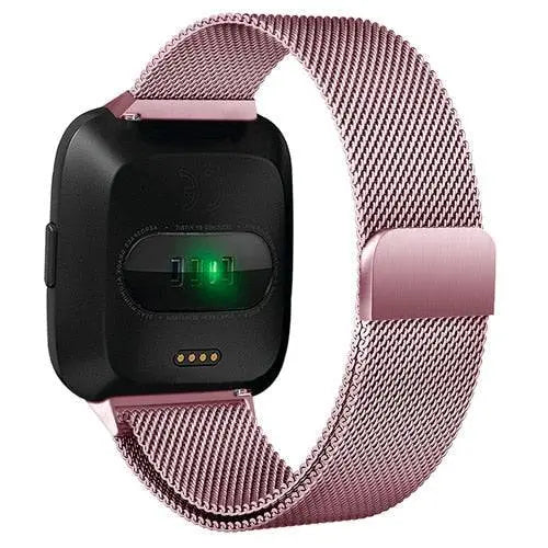 Bracelet en maille pour Fitbit Versa, en acier inoxydable, réglable, fermeture magnétique, bracelet élégant pour montre connectée | Sulvida