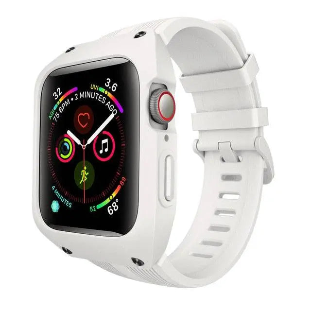 Coque avec bracelet pour Apple Watch Series 4 & 5 44mm, noir vert, protection robuste, design sportif