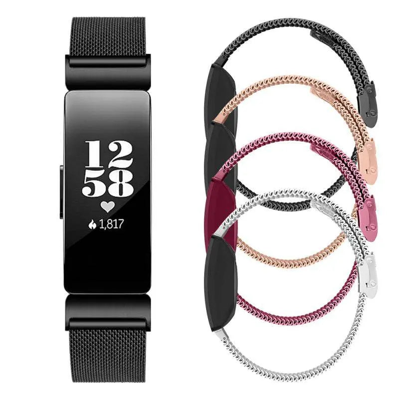 Bracelet de montre en maille d’acier inoxydable pour tracker d’activité - réglable, respirant et confortable, accessoire pour montre connectée | Sulvida