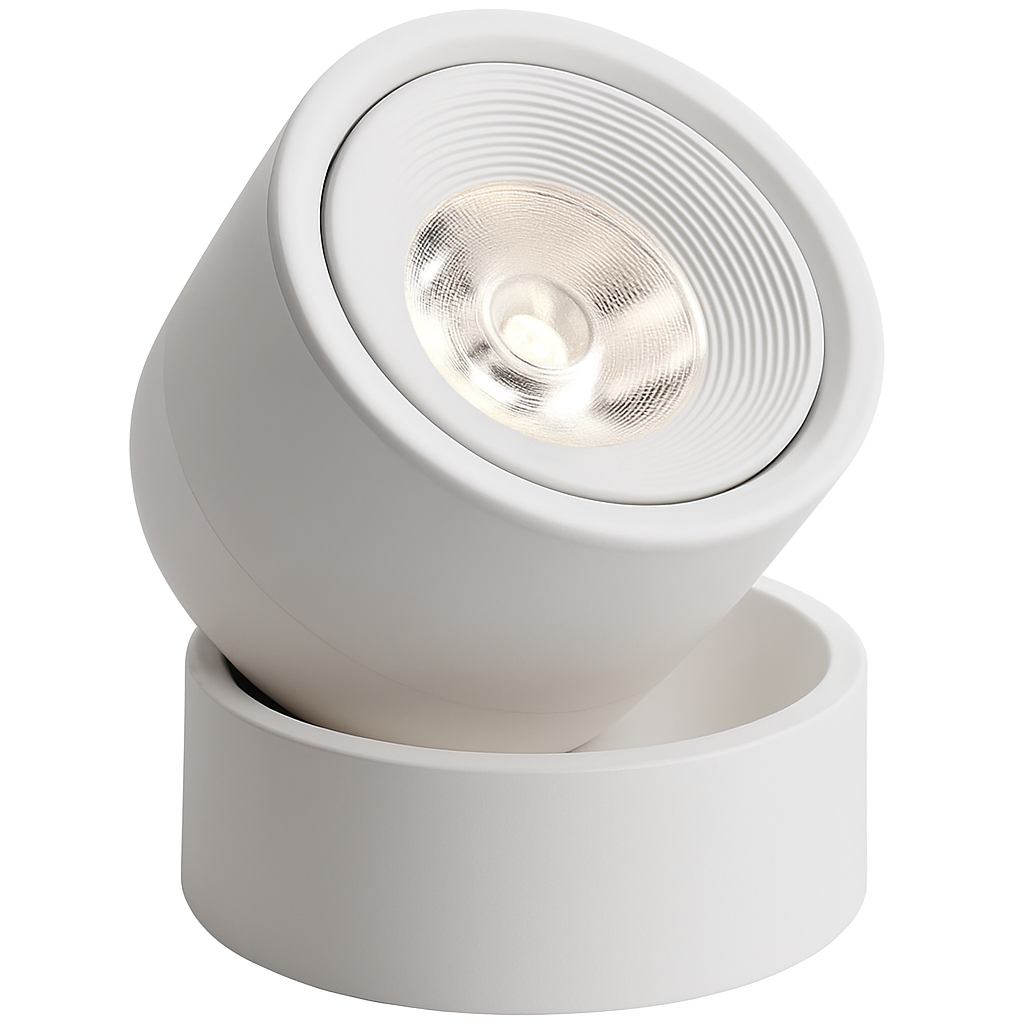 Verstelbare plafondspot LED met 360° draaiing 7W aluminium richtbaar accentlicht zwart wit grijs roze | Sulvida