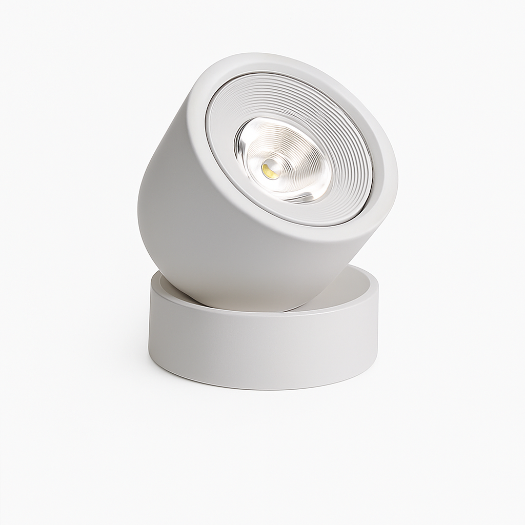 Verstelbare plafondspot LED met 360° draaiing 7W aluminium richtbaar accentlicht zwart wit grijs roze | Sulvida