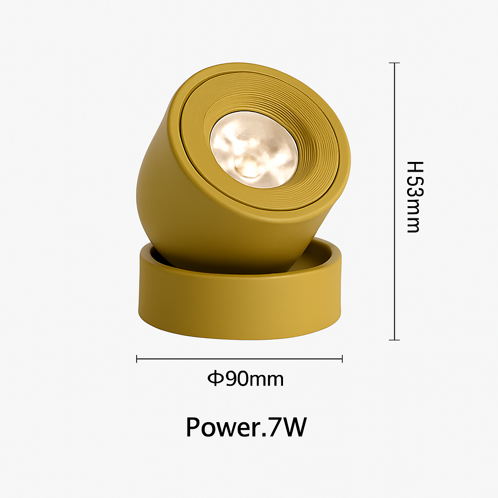Verstelbare plafondspot LED met 360° draaiing 7W aluminium richtbaar accentlicht zwart wit grijs roze | Sulvida