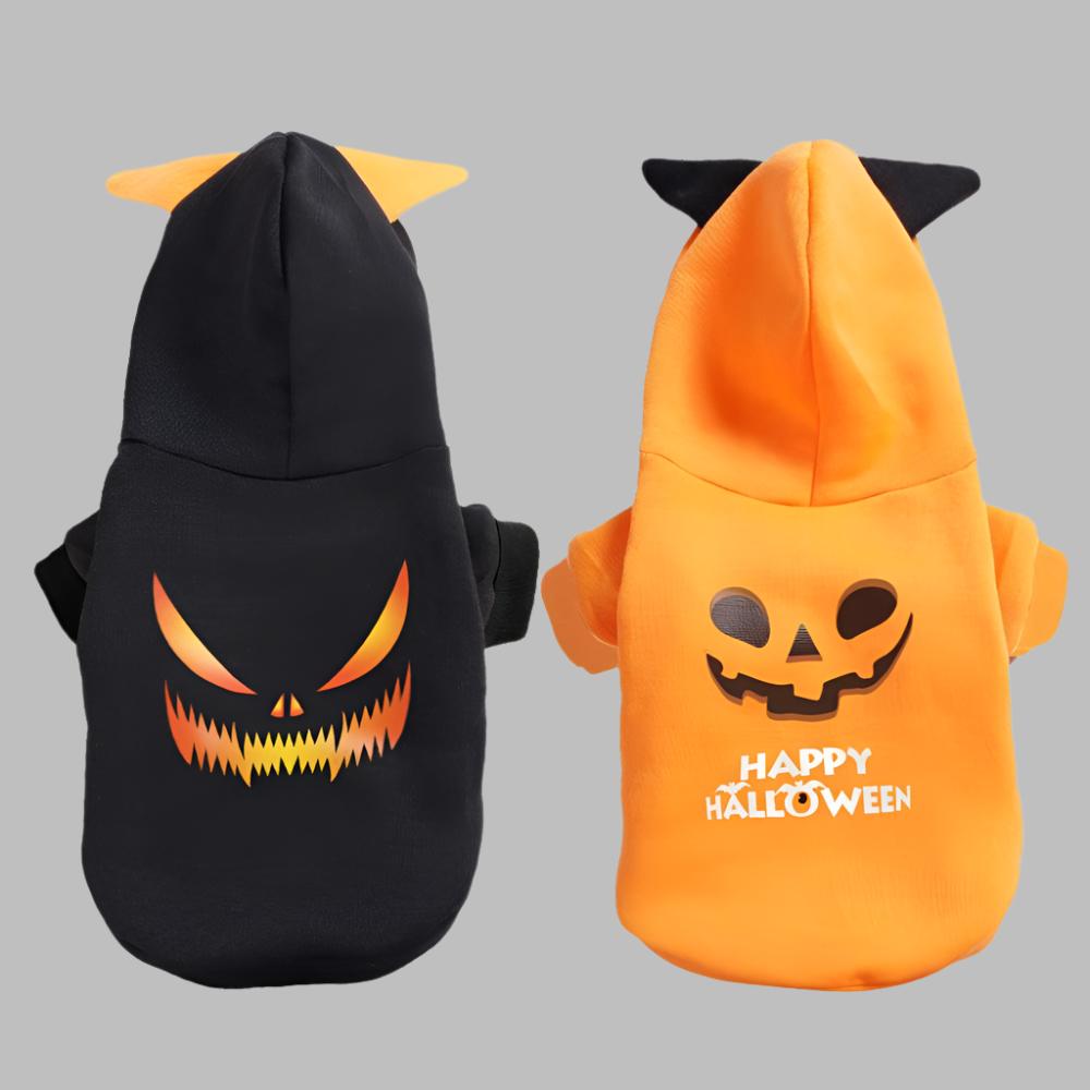 Hondenhoodie Pompoen Design Warm Katoen Halloween Kostuumkleding Huisdier Feestkleding voor Hond en Kat | Sulvida