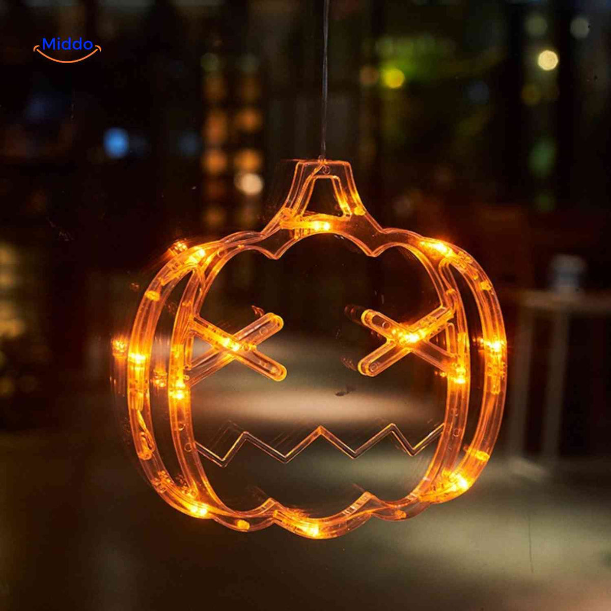 LED-decoratielamp Halloween zuignap 20cm kunststof pompoen spookje heksenhoed sfeerverlichting binnen buiten | Sulvida