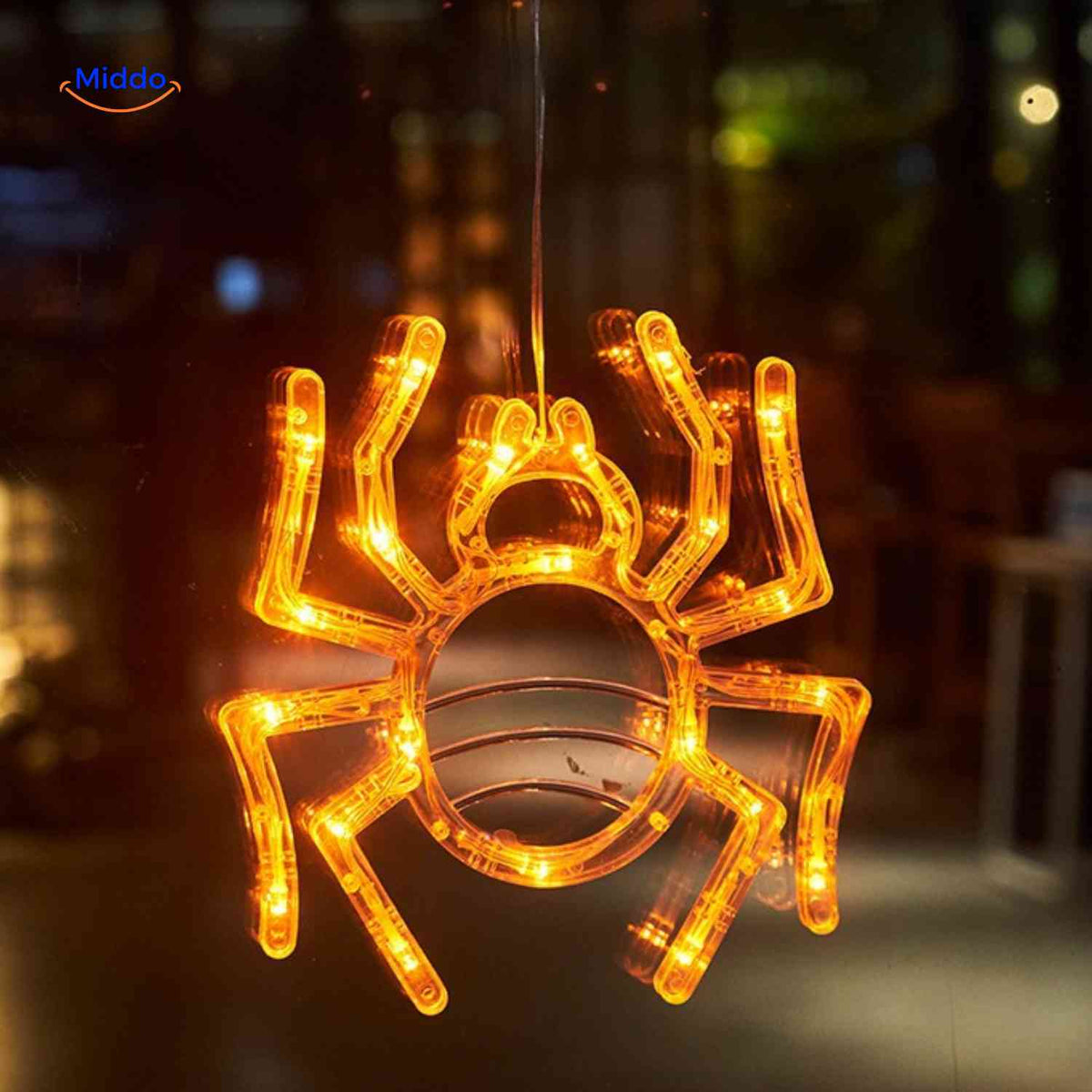 LED-decoratielamp Halloween zuignap 20cm kunststof pompoen spookje heksenhoed sfeerverlichting binnen buiten | Sulvida