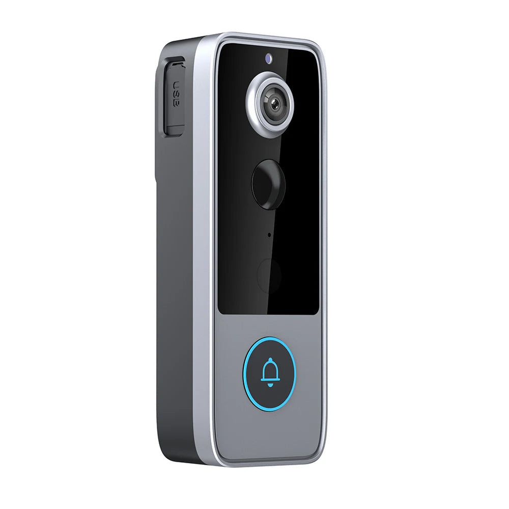 Sonnette vidéo sans fil avec caméra HD 1080P, vision nocturne et interphone, sans abonnement, carte SD de 64GB incluse | Sulvida
