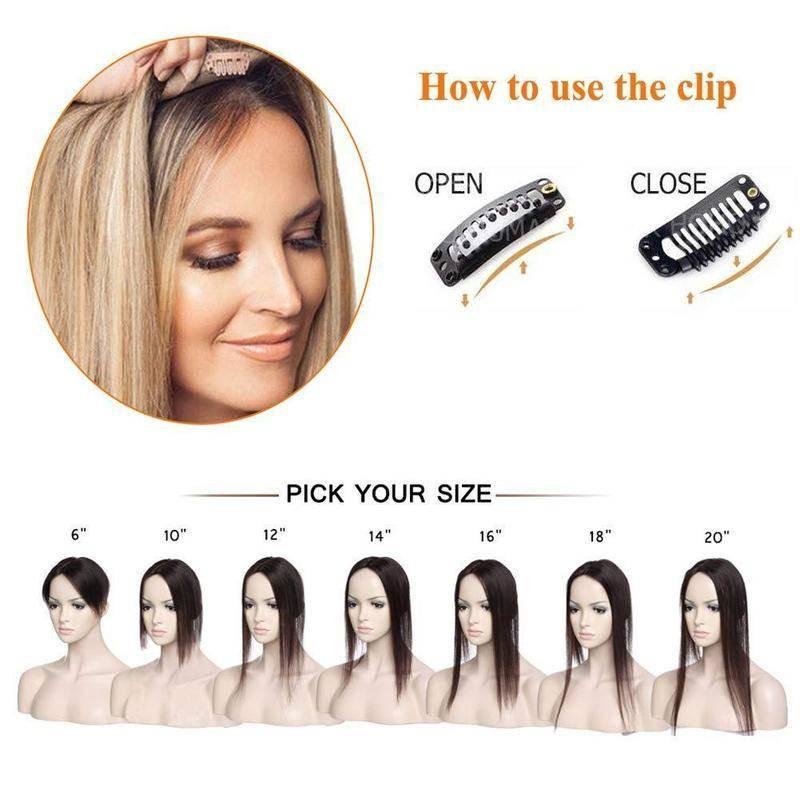 Extension à clip pour cheveux courts, pour plus de volume, cheveux synthétiques, blond platine, blond cendré, doré et noir, extension de cheveux à clip pour femme | Sulvida