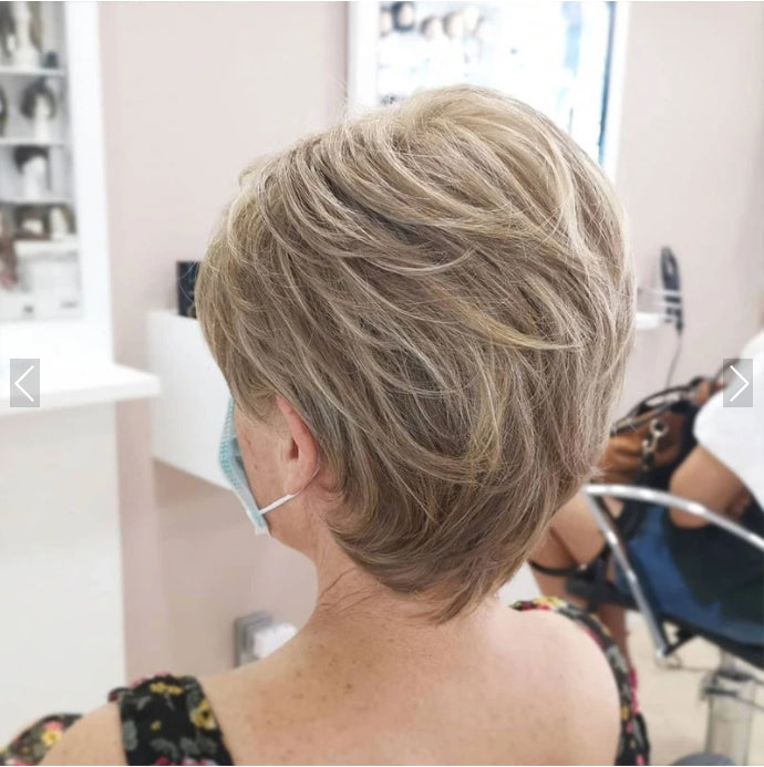 Extension à clip pour cheveux courts, pour plus de volume, cheveux synthétiques, blond platine, blond cendré, doré et noir, extension de cheveux à clip pour femme | Sulvida