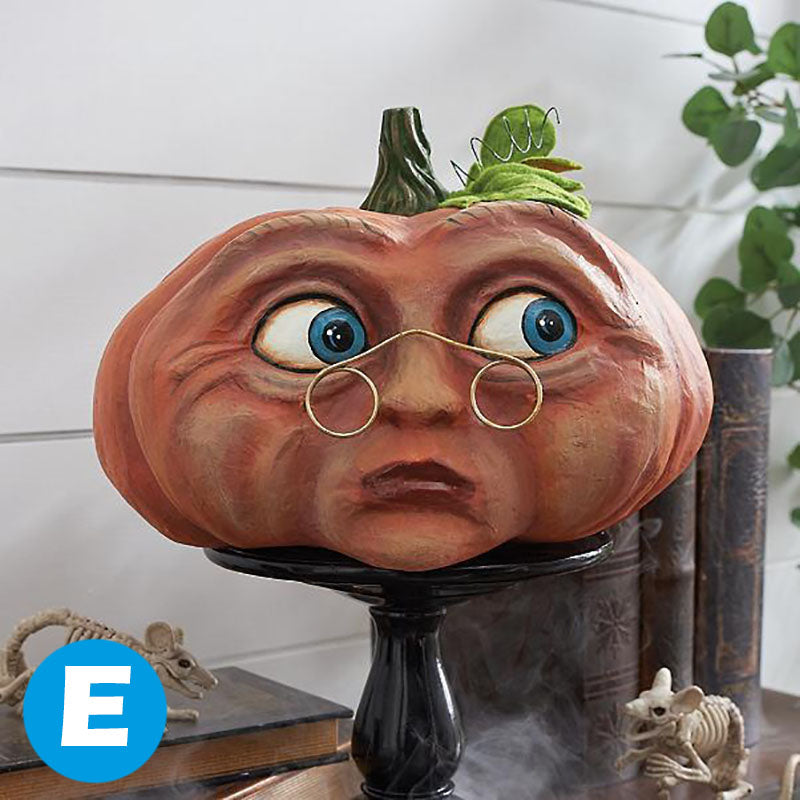 Decoratieve Halloween Pompoen met LED Verlichting Grappig Pompoenhoofd van Hars voor Tuin en Feesten | Sulvida