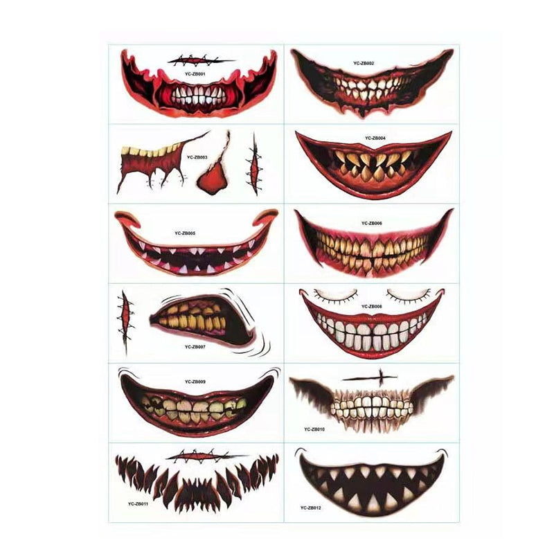 Tijdelijke Horror Tattoo Set Griezelig Realistische Halloween Party Make-up Cosplay Nep Wonden Littekens | Sulvida