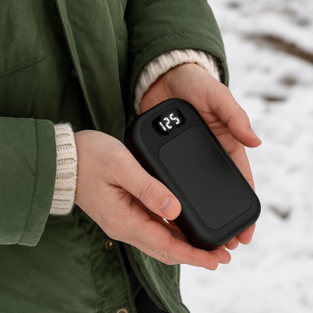 Elektrische Handwarmers Oplaadbaar met Digitaal Display 3 Warmtestanden Powerbank Functie voor Koude Handen | Sulvida