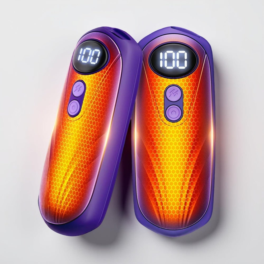 Oplaadbare Handwarmers met LED-Display Draagbaar USB 2 Stuks Zakverwarmer Wintersport Handverwarming | Sulvida