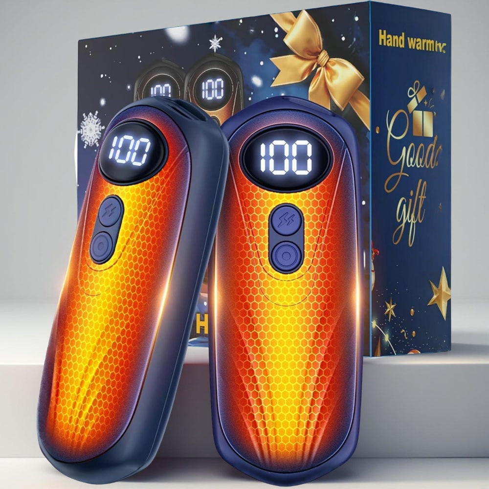 Oplaadbare Handwarmers met LED-Display Draagbaar USB 2 Stuks Zakverwarmer Wintersport Handverwarming | Sulvida