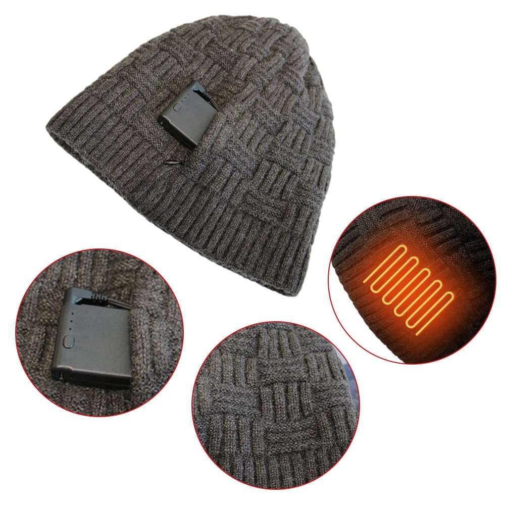 Oplaadbare Verwarmde Wintermuts met Oorflappen 3400 mAh Batterij Skullcap Wintersport Outdoor Wandelen | Sulvida
