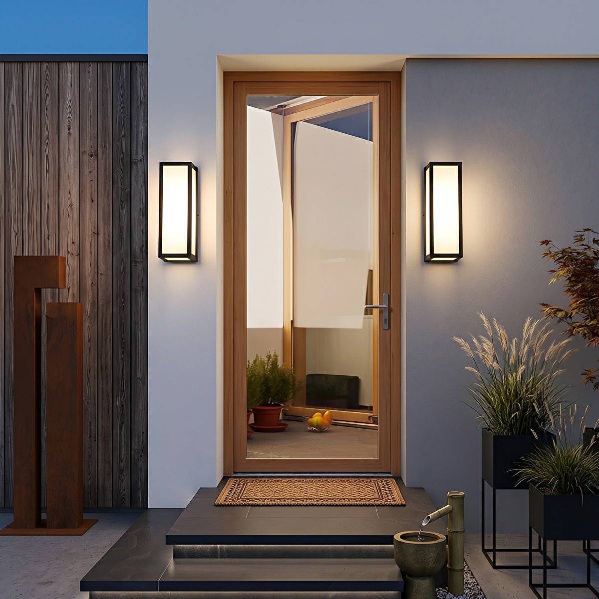 Rechthoekige Buitenwandlamp Zwart met Bewegingssensor IP65 Waterdicht LED Verlichting voor Tuin Terras | Sulvida