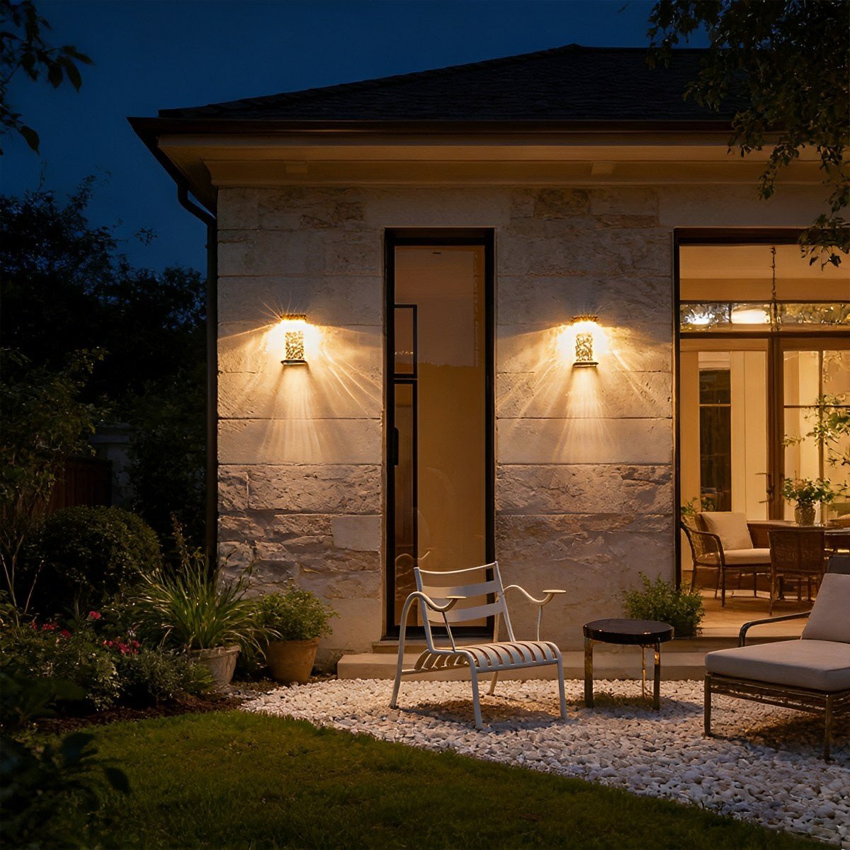 LED buitenlamp met watergolfeffect voor gevel tuin terras IP43 waterdicht zwart aluminium wandverlichting | Sulvida