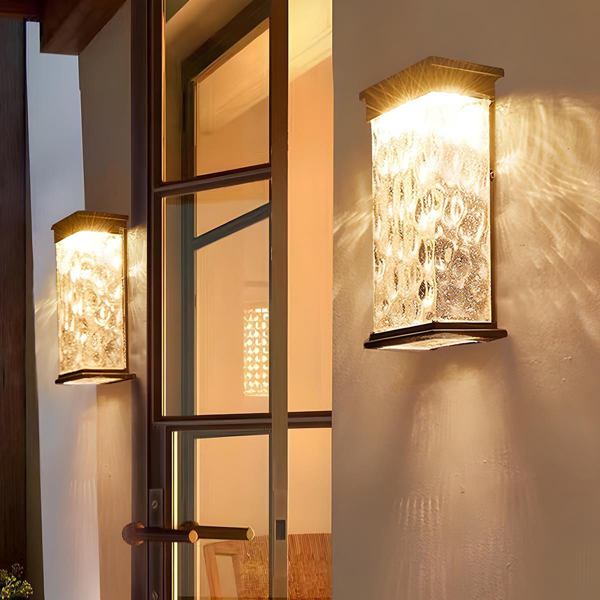 LED buitenlamp met watergolfeffect voor gevel tuin terras IP43 waterdicht zwart aluminium wandverlichting | Sulvida