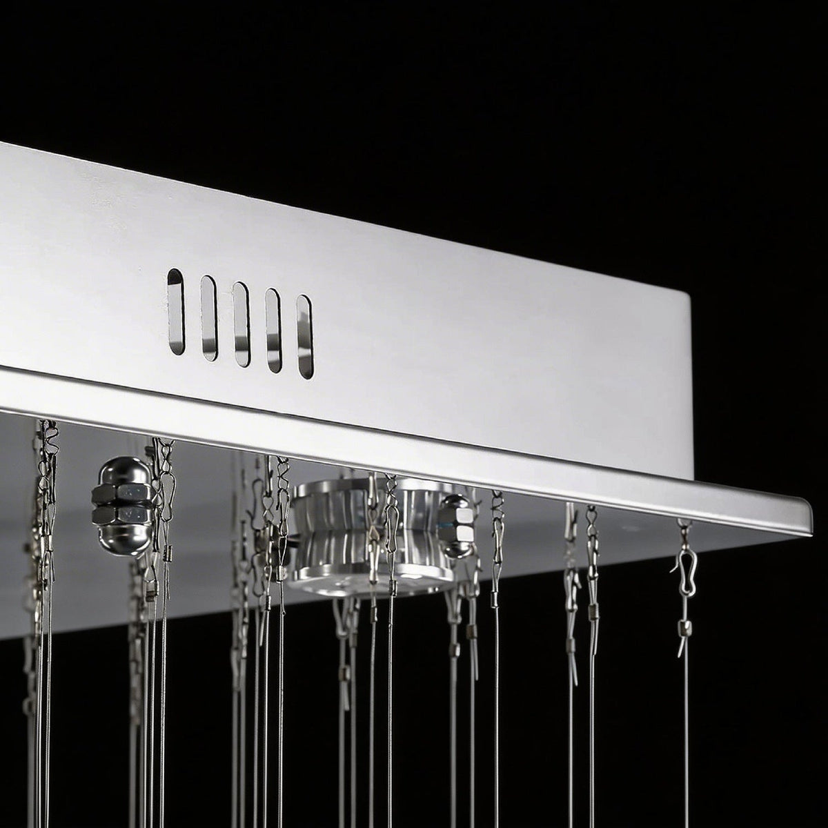 Rechthoekige kristallen hanglamp 100×50×90 cm chroomkleurige kroonluchter woonkamer eetkamer verlichting | Sulvida