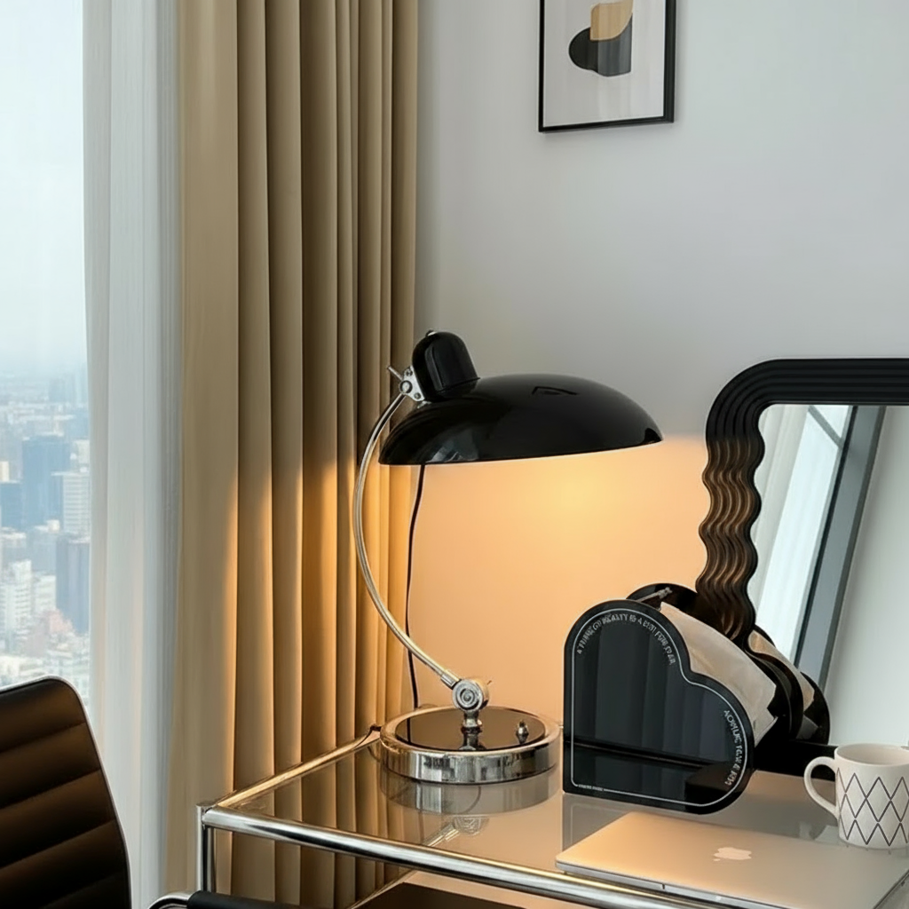 Metalen Tafellamp met Koepelkap Instelbare Lichtkleur Dimbaar voor Bureau Leeshoek Slaapkamer Werkplek | Sulvida