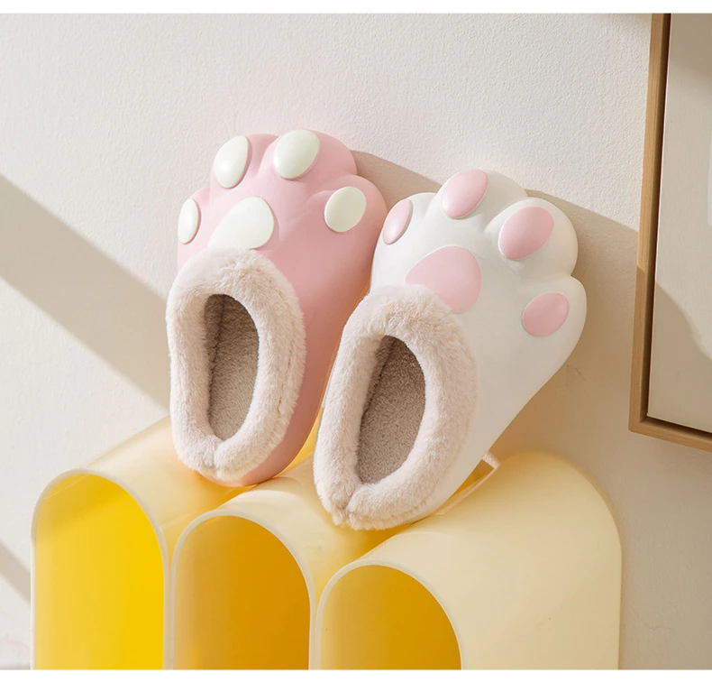 Warme Pantoffels Kattenpoot Motief Zachte Fleece Antislip Huisschoenen Dames Heren Herfst Winter Comfort | Sulvida