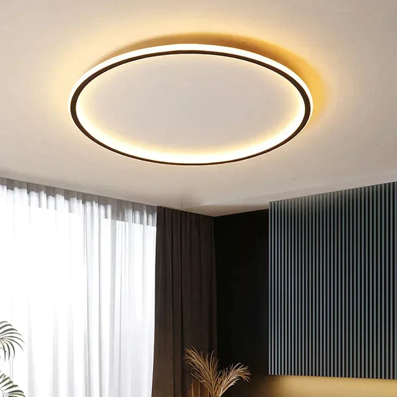 Ronde LED Plafondlamp Scandinavisch Design Mat Zwart Wit Goud 20-60cm Dimbaar Woonkamer Slaapkamer Gang | Sulvida