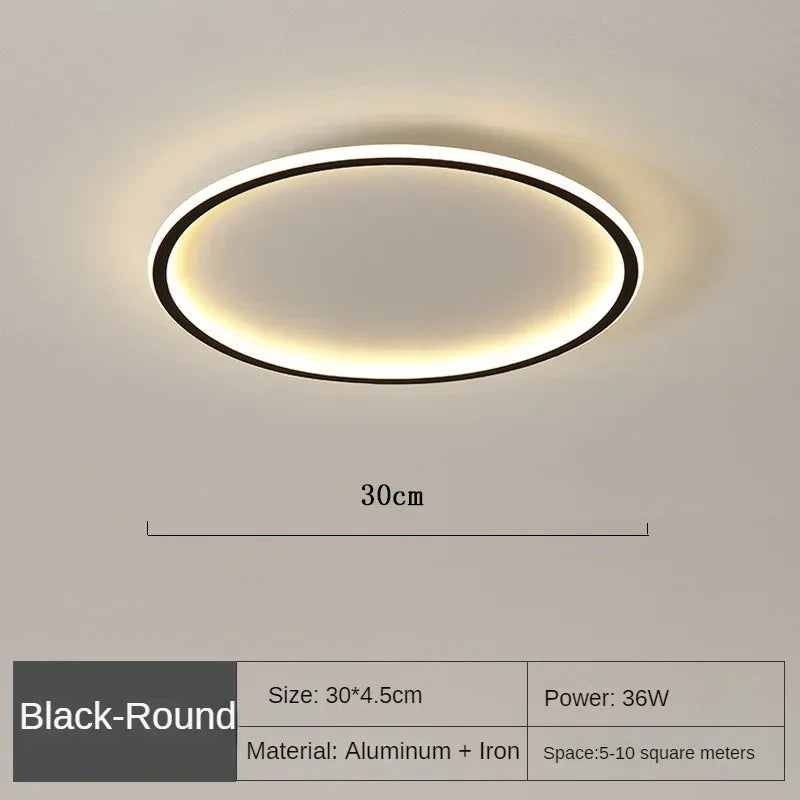 Ronde LED Plafondlamp Scandinavisch Design Mat Zwart Wit Goud 20-60cm Dimbaar Woonkamer Slaapkamer Gang | Sulvida