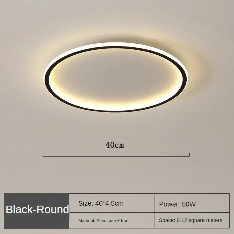 Ronde LED Plafondlamp Scandinavisch Design Mat Zwart Wit Goud 20-60cm Dimbaar Woonkamer Slaapkamer Gang | Sulvida