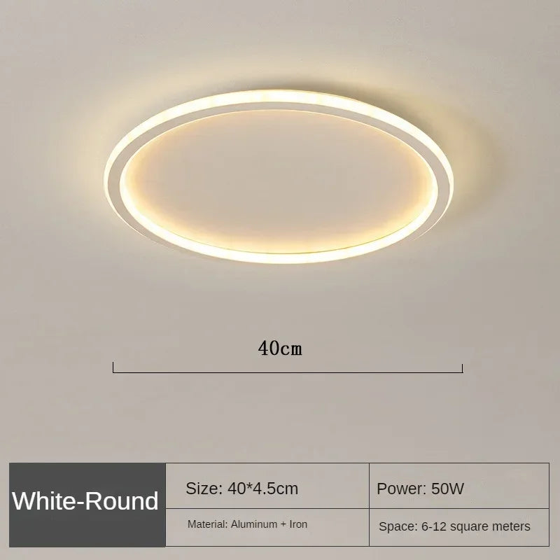 Ronde LED Plafondlamp Scandinavisch Design Mat Zwart Wit Goud 20-60cm Dimbaar Woonkamer Slaapkamer Gang | Sulvida