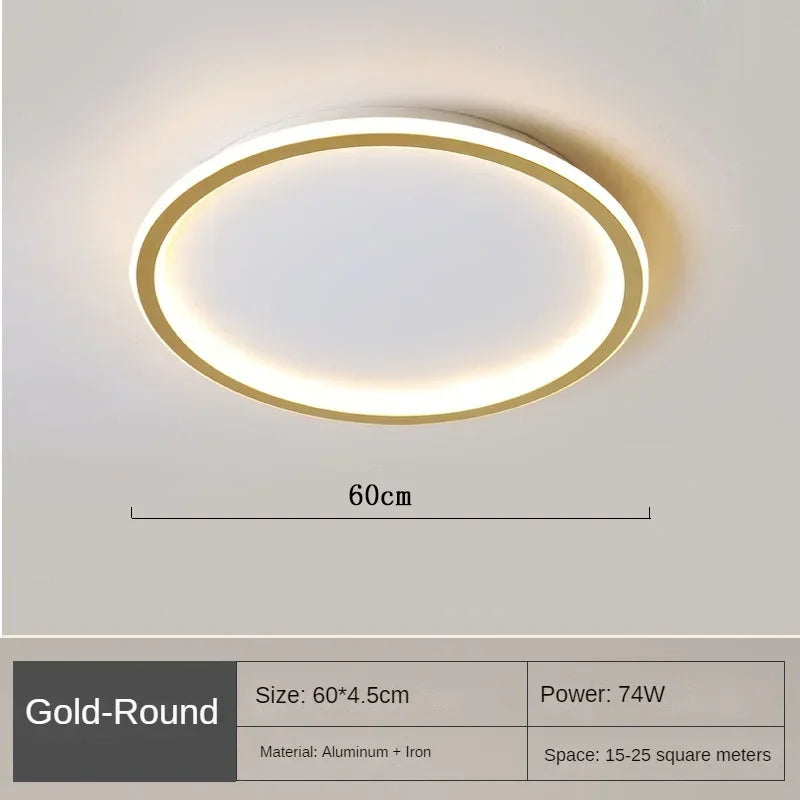 Ronde LED Plafondlamp Scandinavisch Design Mat Zwart Wit Goud 20-60cm Dimbaar Woonkamer Slaapkamer Gang | Sulvida